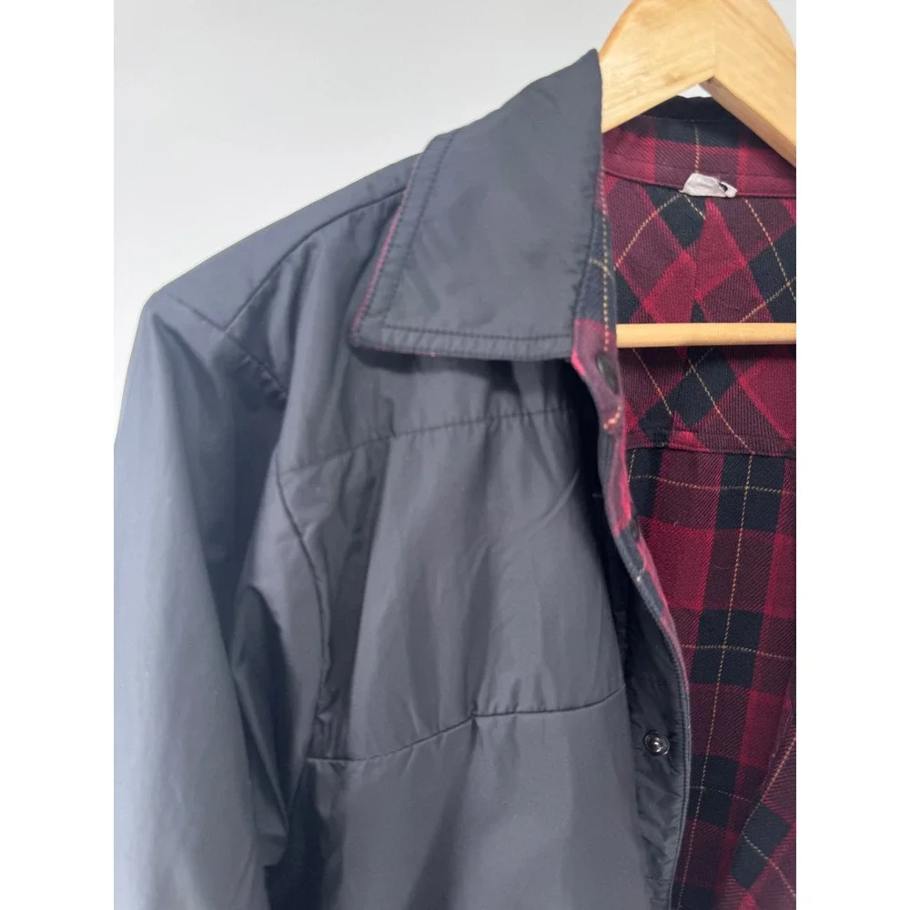 The North Face Jacket Men's M Black Fort Point Flannel Snap Reversible Shacket